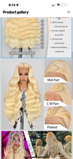 Human Hair  WIG 30 Inch Body Wave Blonde Wig Human Hair