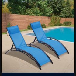 Aluminum Patio Chairs Aluminum Sun Tanning Chairs Poolside Loungers Two Pieces Brand New In The Box Chase Lounge Chairs Tanning Chairs Pool Chairs🆕