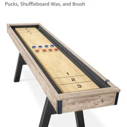 Ghostsports 9ft shuffleboard table with 8 pucks