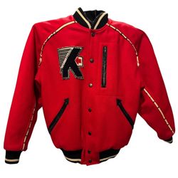 Vtg 90s Y2K Men's Small Kansai O2 Yamamoto Wool Blend Varsity Bomber Jacket. 