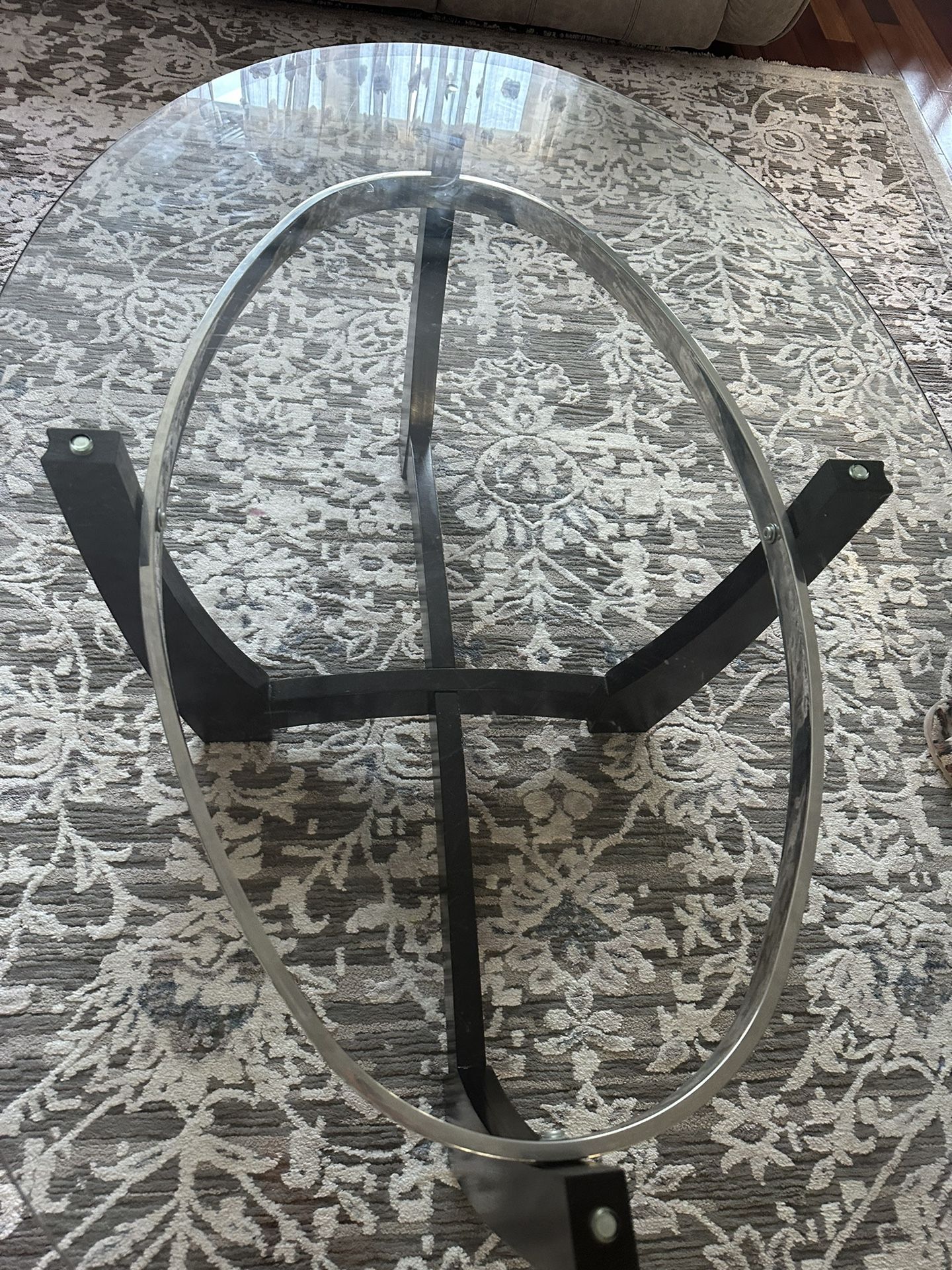 Oval Glass Coffee Table