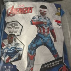 Marvel CAPTAIN AMERICA FALCON SAM WILSON Halloween Costume Child Large 12/14 NEW