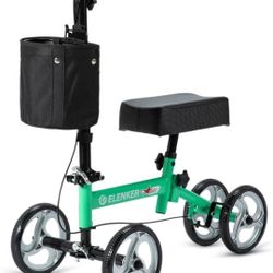 ELENKER Knee Scooter with Basket Dual Braking System for Ankle and Foot Injured