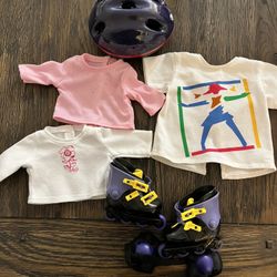 American Girl In-line Skating And 3 Tops 