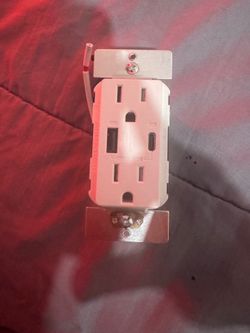 USB A wall outlet with usb c charging outlet