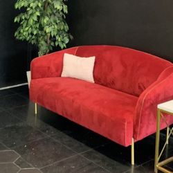 Red VELVET Couch 