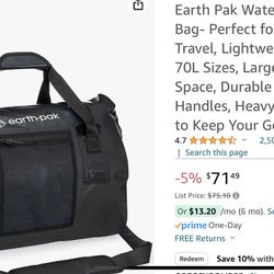 Duffle Bag Waterproof 50L 10 Available ($30 Each)