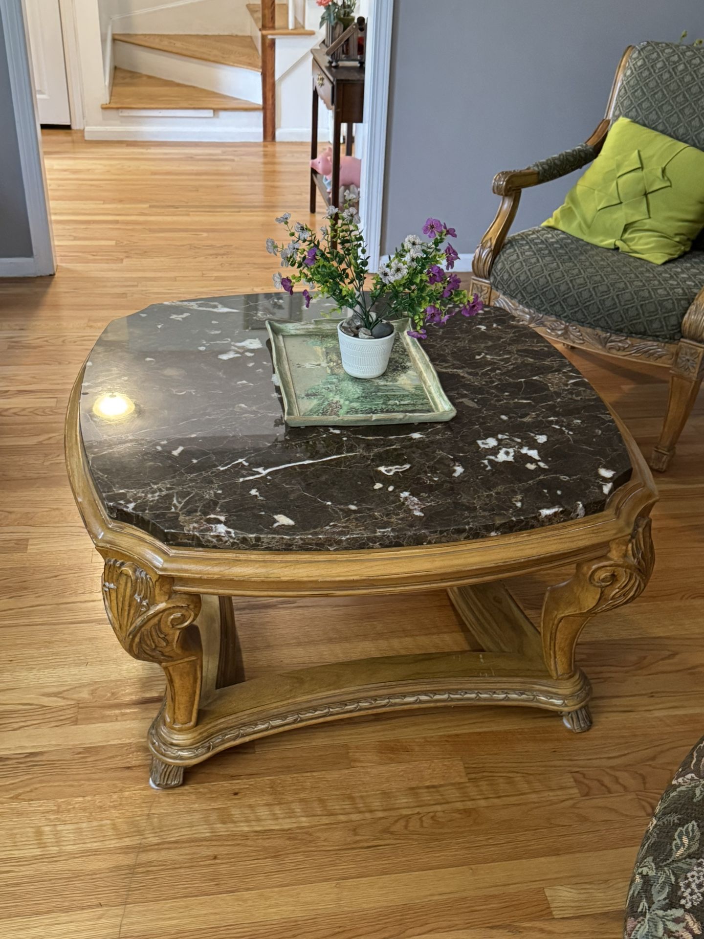 Coffee Table With Chocolate Marble Top
