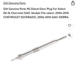 9g diesel glow plug or select '06 to 16 Chevy GMC models