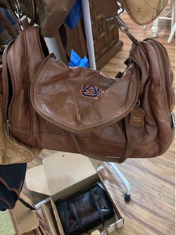 Genuine Leather Bag with Auburn Patch