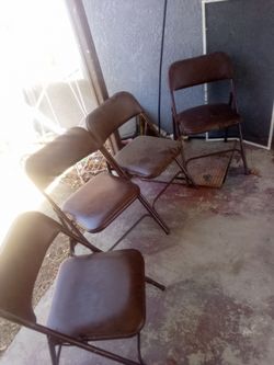 Set of 4 Brown padded folding chair