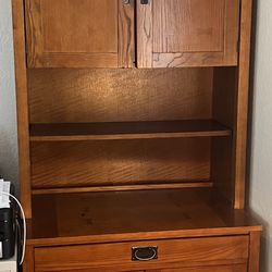 Wooden Hutch And Desk