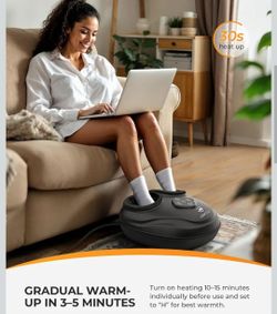 Foot Massager with Heat, Shiatsu Feet Massager for Plantar Fasciitis, Foot Warmer with Kneading, Rolling, Compression