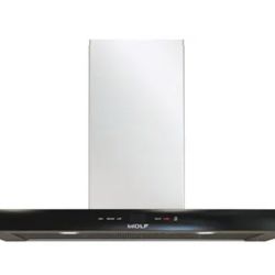 🔥 PRICE TODAY: $1,499 — BRAND NEW 🔥 Luxury Wolf 36” wall hood with the sleek black glass design—perfect match for high-end Wolf/Sub-Zero kitchens. P