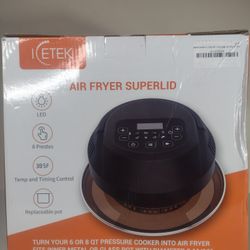 ICETEK 8 in 1 1000W Air Fryer Lid for 6&8 Qt Instant Pressure Cooker ,Turn Pressure Cooker into Air Fryer/Dehydrator/Broil