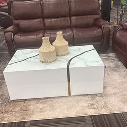 White And Gold Coffee Table