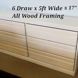 Great Dresser 5ft , 6 Draw On Metal Glides