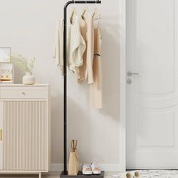 (2222-29) Coat Rack, Portable L-shaped Clothes Rack with Hook, Modern Hanger, Sturdy Freestanding Metal Clothing Rack, Used in Bedroom, Entrance and L