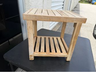 Acacia Wooden Bamboo Two Water Resistant Garden Shower Stool Shelf! 18x14x17in