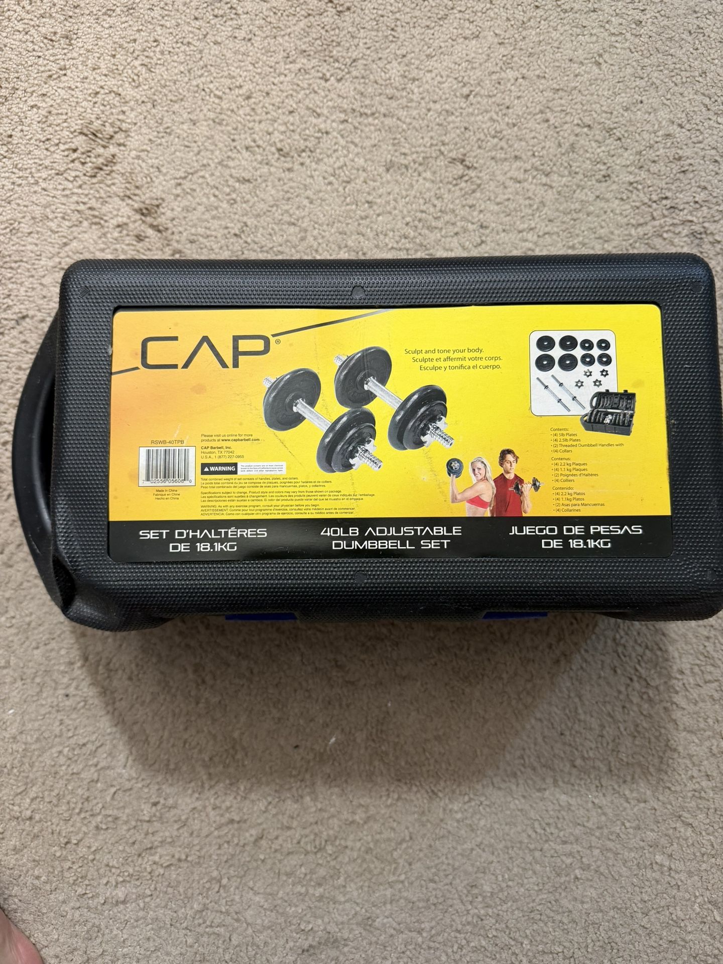 CAP 40LB ADJUSTABLE DUMBBELL SET