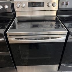 LG Stainless Steel Glass Top Stove Used Clean Working 