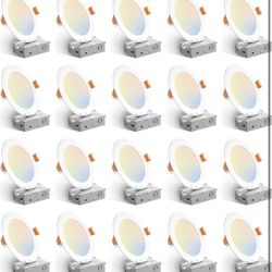 Amico 20 Pack 6 Inch, 5000k/4000k/3500k/3000k/2700k - 5cct White Slim Panel Led