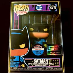 Pop Funko #374 DC Batman Black Light Toy Tokyo China 2022/Future City Exclusive