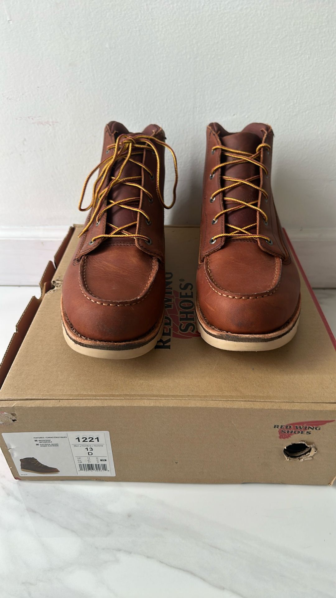 Red Wing Shoes Style 1221 Size 13 D Soft toe , Waterproof, Electrical Hazard