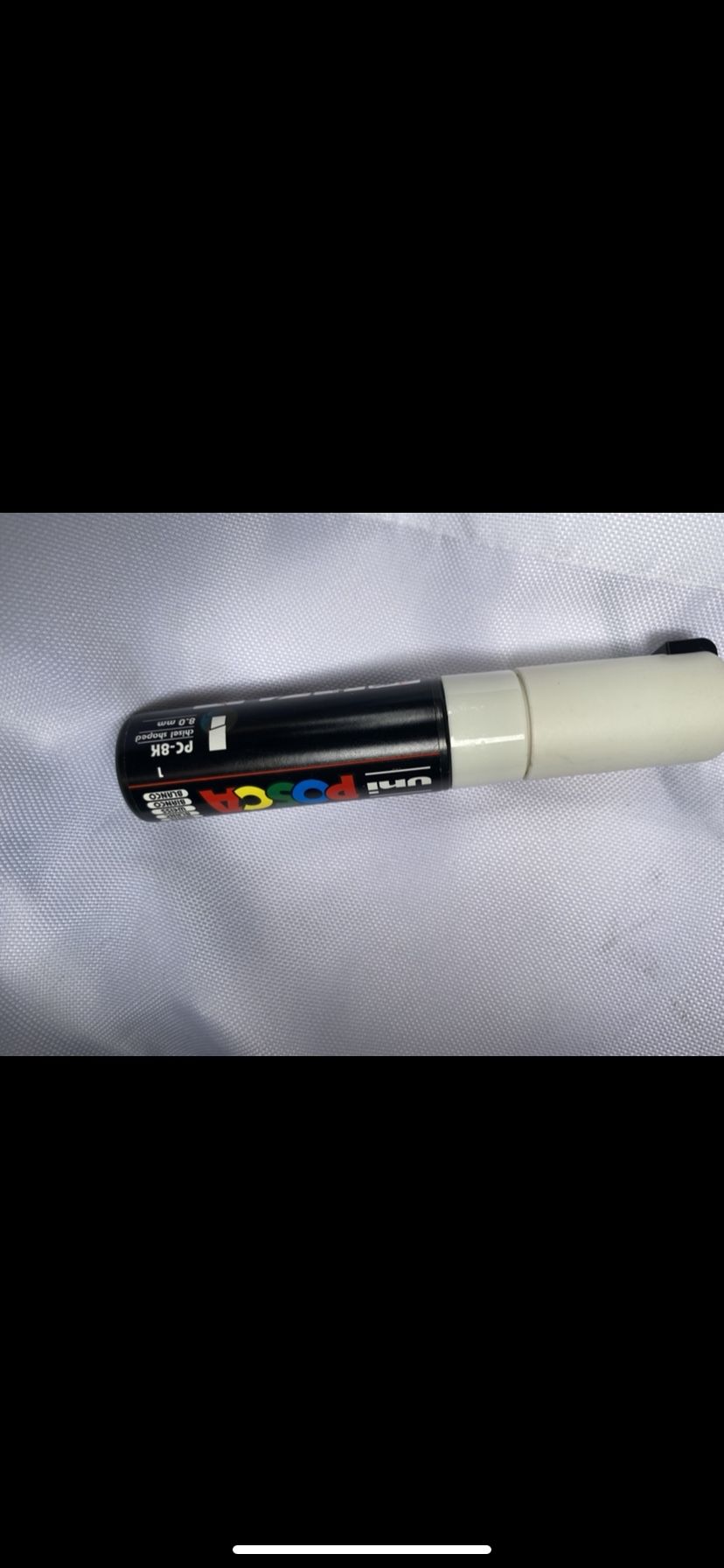 Uni Posca PC8K.1 Water-Based Paint Marker, Broad Chisel Tip, White