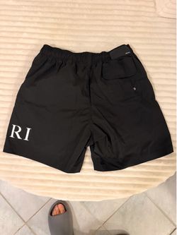Amiri black shorts classic logo swim used