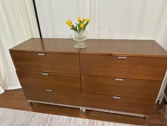 Two three drawer dressers plus one side table small dresser