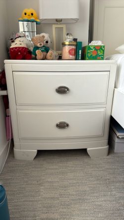 White wooden nightstand