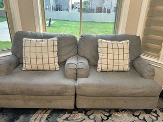 Grey Fabric Sofa, Loveseat, and chair set.