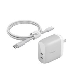 Belkin 40W Dual Port USB-C Wall Charger, USB Type C Cable included