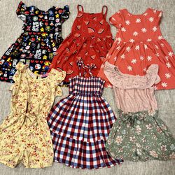 Toddler Girls Summer Dresses/Rompers (6 Items) Size 5T