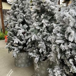 Indoor/outdoor Decorative Trees With Artificial Snow.