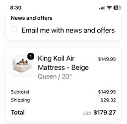 King Koil Queen Air Mattress Beige 20"