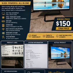 Lenovo All-in-One Desktop – Touchscreen –  $150