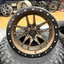18x9 Krawler Lock Off-road Wheels 5x127 Bronze With Black Ring