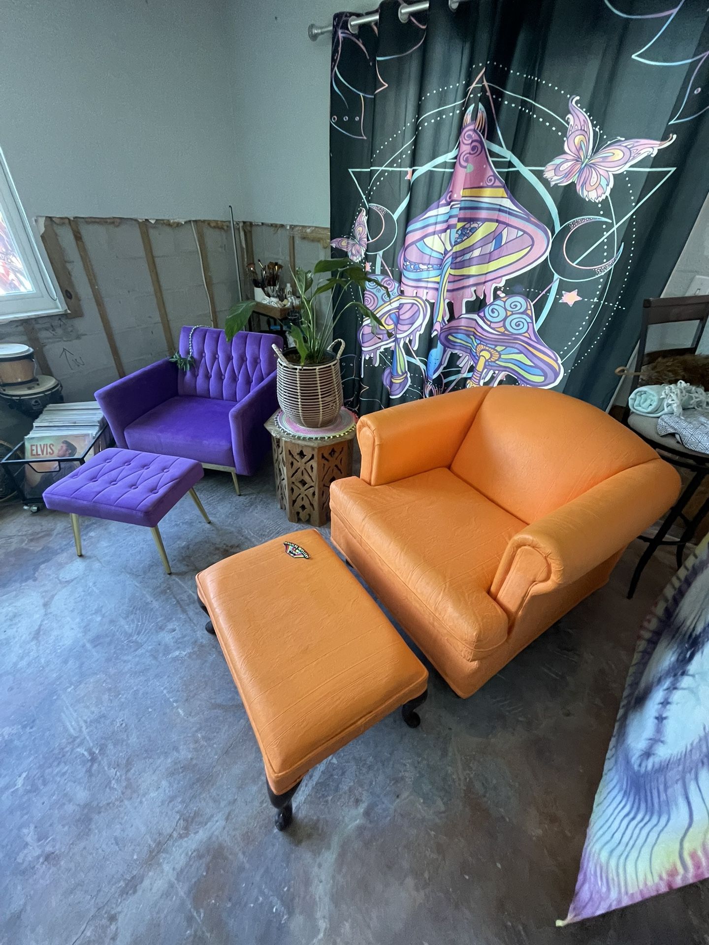 Retro Chairs And Ottomans
