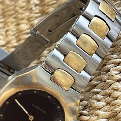 Vintage Omega Gerald Genta 18K Gold And Steel Polaris Men’s Watch Full Gold Links Shorter Bracelet Great Original Condition 