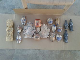 Antique statues and figurine- Aztec, Mexican, African, Asain