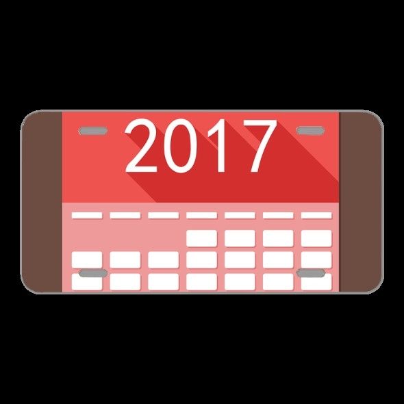 License Plate Novelty Car Front Calendar 2017 Date Time Event Plan