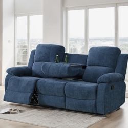 Brand New 79” Premium Fabric Reclining Living Room Sofa – Modern Style