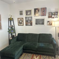 Modern green Velvet Sectional Couch