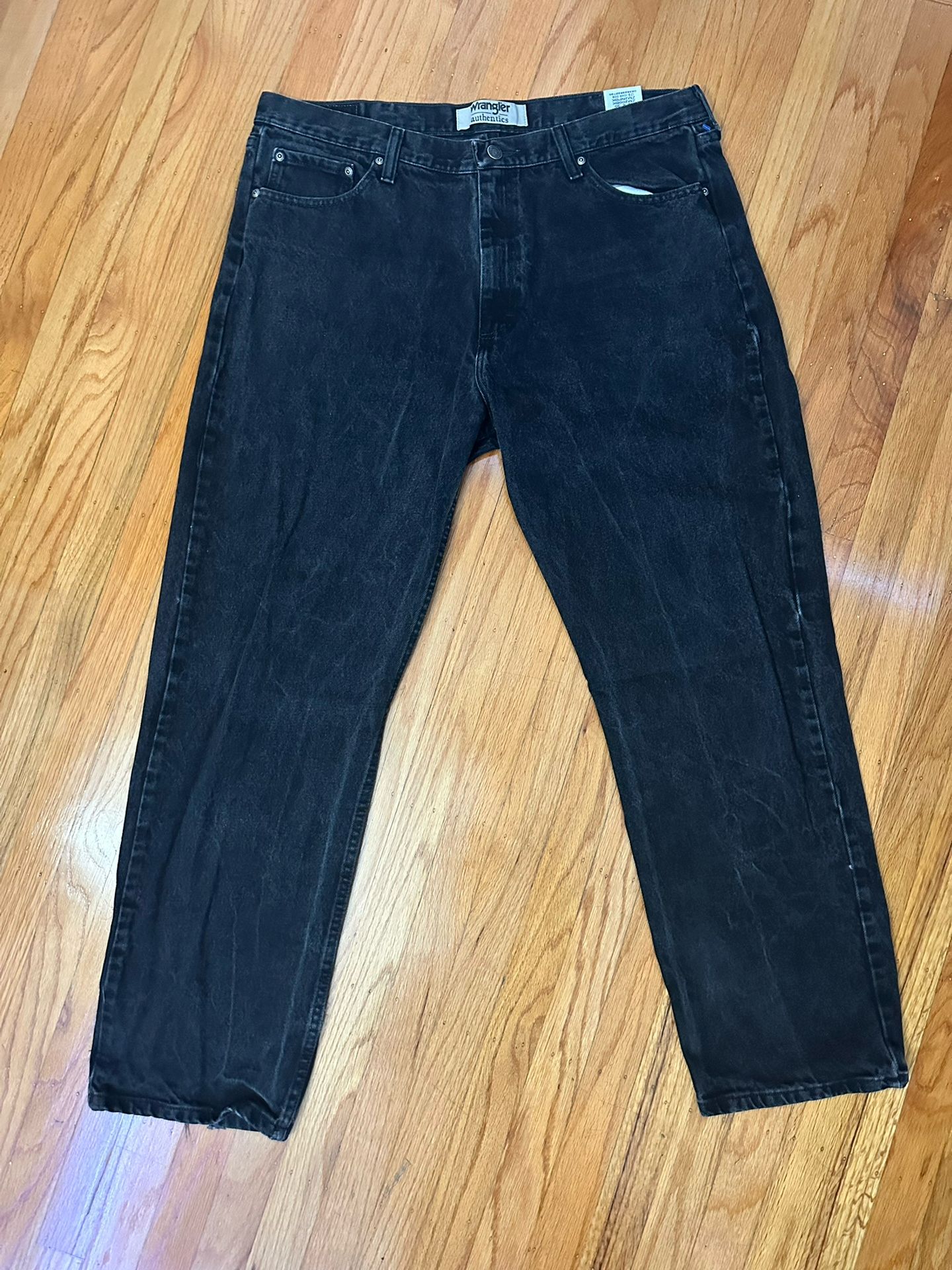 Distressed Wrangler Black Denim Jeans