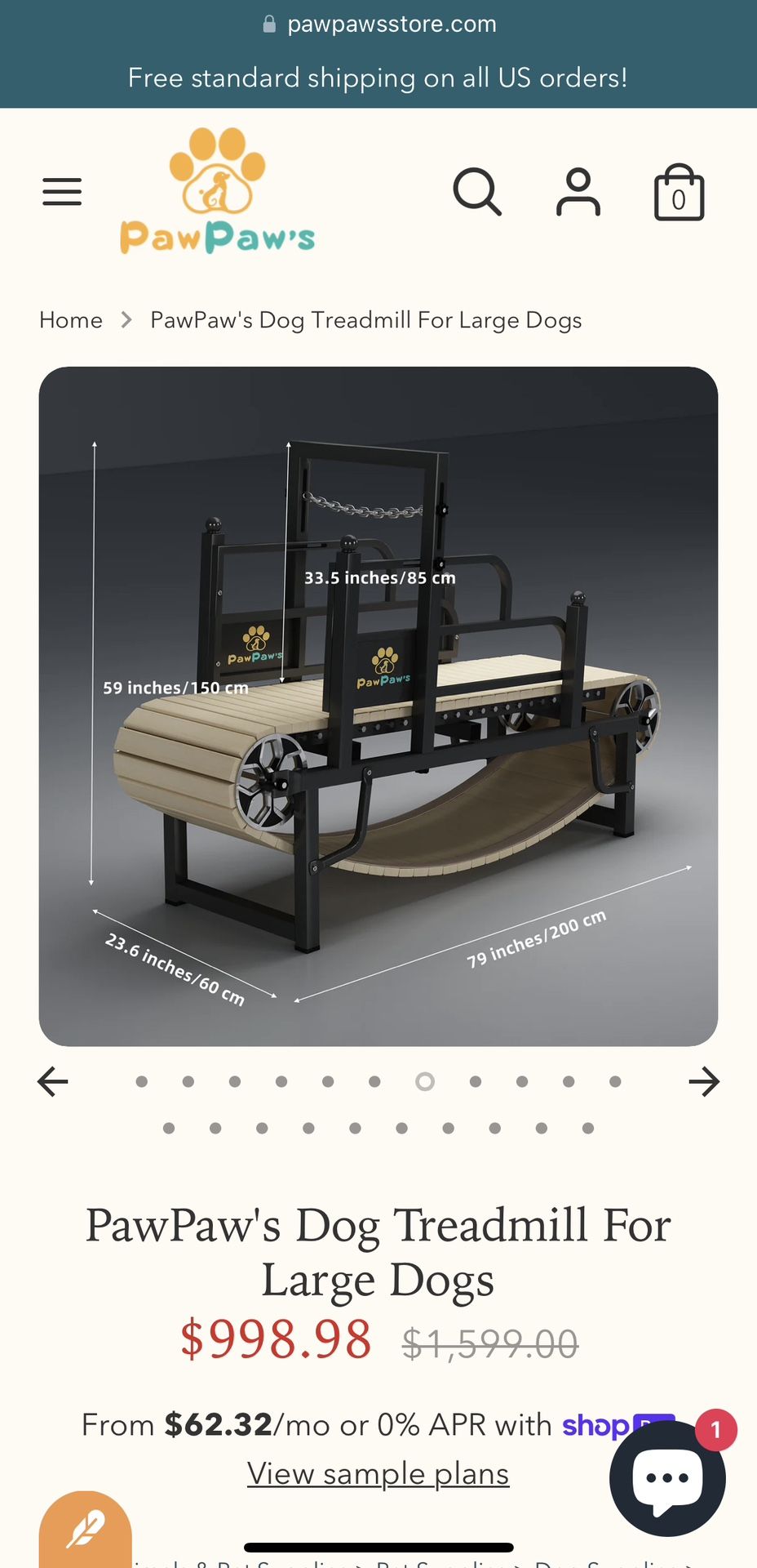 PawPaw's Dog Treadmill For Large Dogs