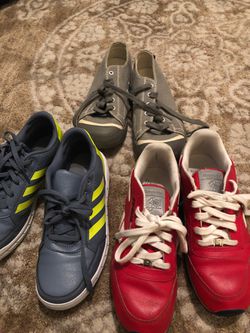 Adidas,Reebok, and Keen shoes size 4