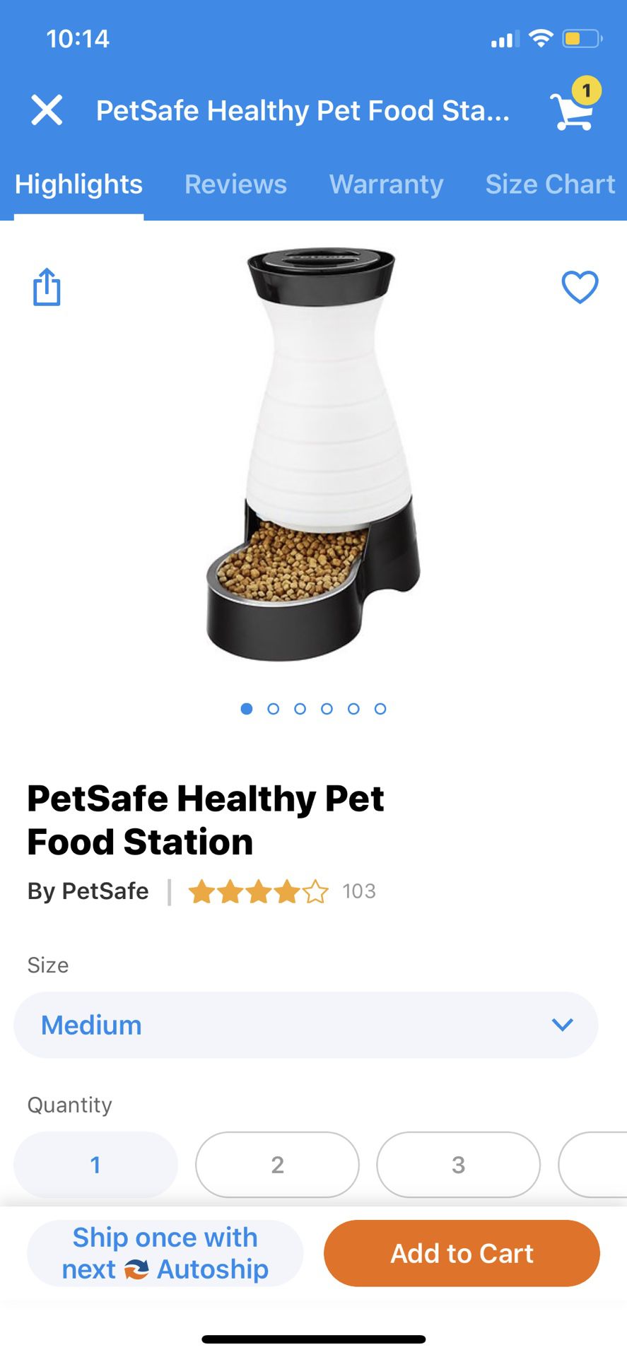 Medium food station for Dog or Cat