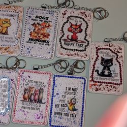 Hand Decorated Keychain/Card Holder